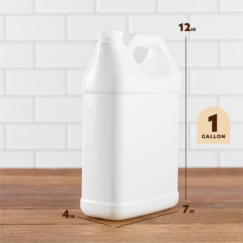 kitchentoolz 1 Gallon F-Style HDPE Jug with Secure Seal Lid - Heavy-Duty Storage Bottle, Automotive Fluid Oil, Chemical & Water Transport Container - Pack of 4 - Image 2